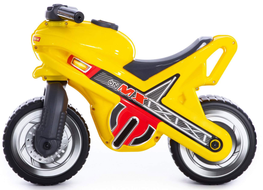 Каталка-мотоцикл МХ, жёлтая