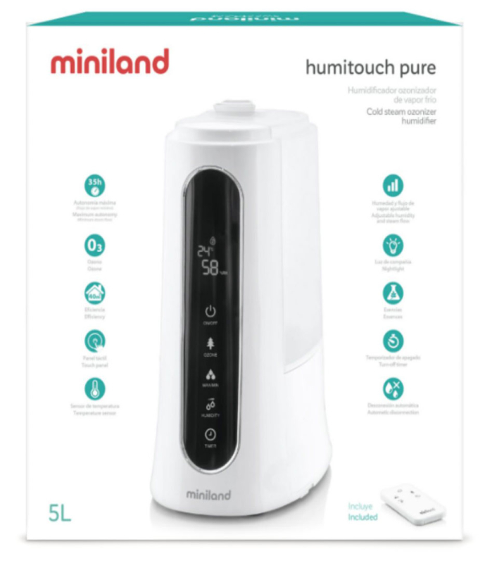 Увлажнитель воздуха Miniland Humitouch Pure, белый, чёрный