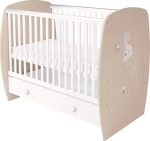 Кровать детская Polini kids French 710, Amis, с ящиком, белый-дуб, пастельный Кровать детская Polini kids French 710, Amis, с ящиком, белый-дуб, пастельный
