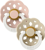 Фотография товара Набор пустышек латексных ночных Bibs Boheme Glow, Blush/Vanilla, от 6 месяцев, 2 штуки