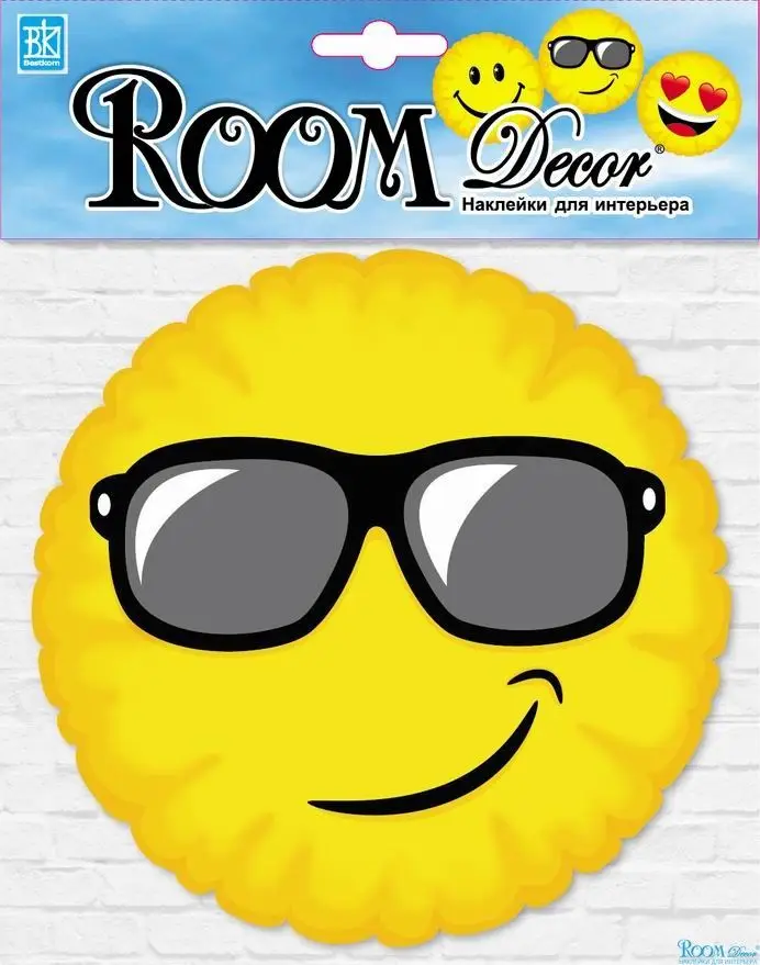 Наклейки Room Decor смайлик в очках - мини