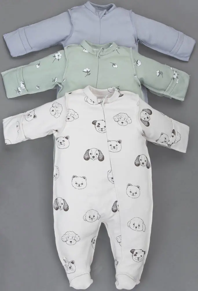 Комбинезон слип Мягкий Хлопок KiDi kids, 3 шт/уп, р. 18, рост 56-62 см