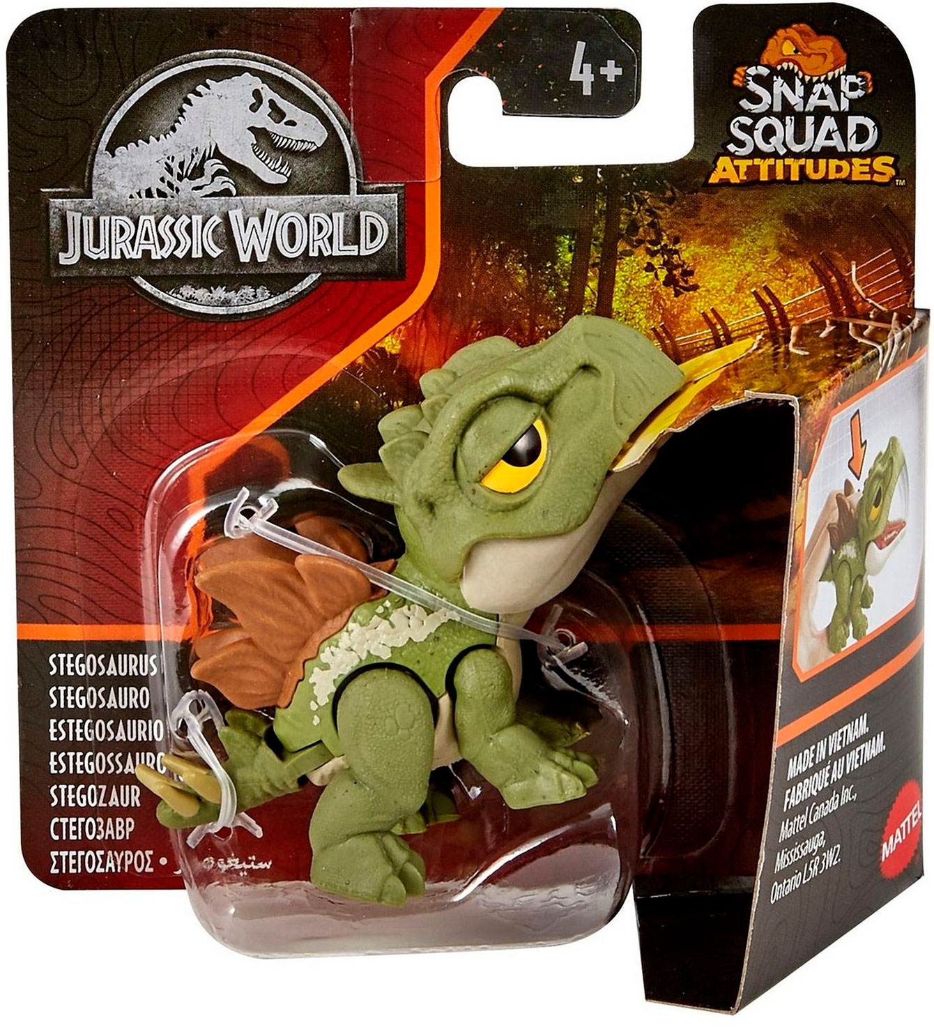 Купить Фигурка Mattel Jurassic World® Сбежавшие динозаврики Snap Squad  Стегозавр GXW58 в Москве в интернет-магазине LEMI KIDS