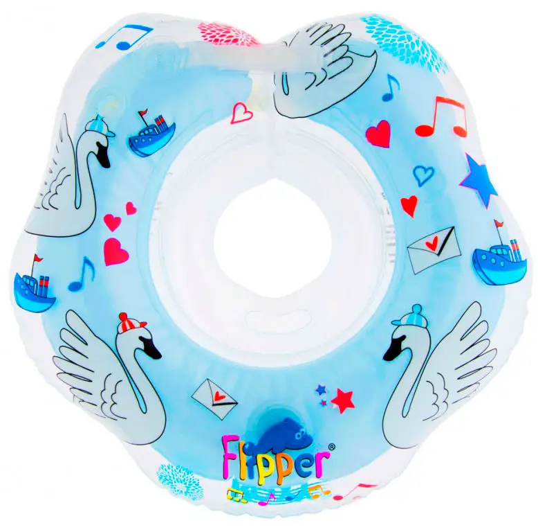 Круг на шею для купания Roxy Kids Flipper Лебединое озеро голубой