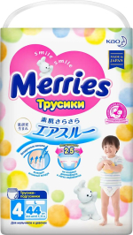 Фотография товара Трусики Merries L 9-14 кг 44 штуки