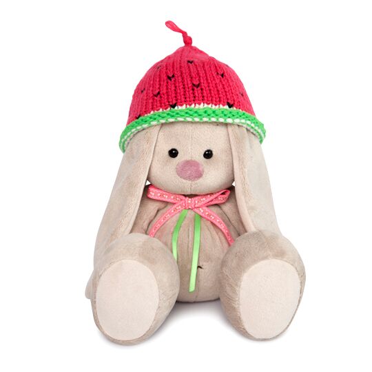 Мягкая игрушка Budi Basa Зайка Ми в вязаной шапке Арбузик 22 см