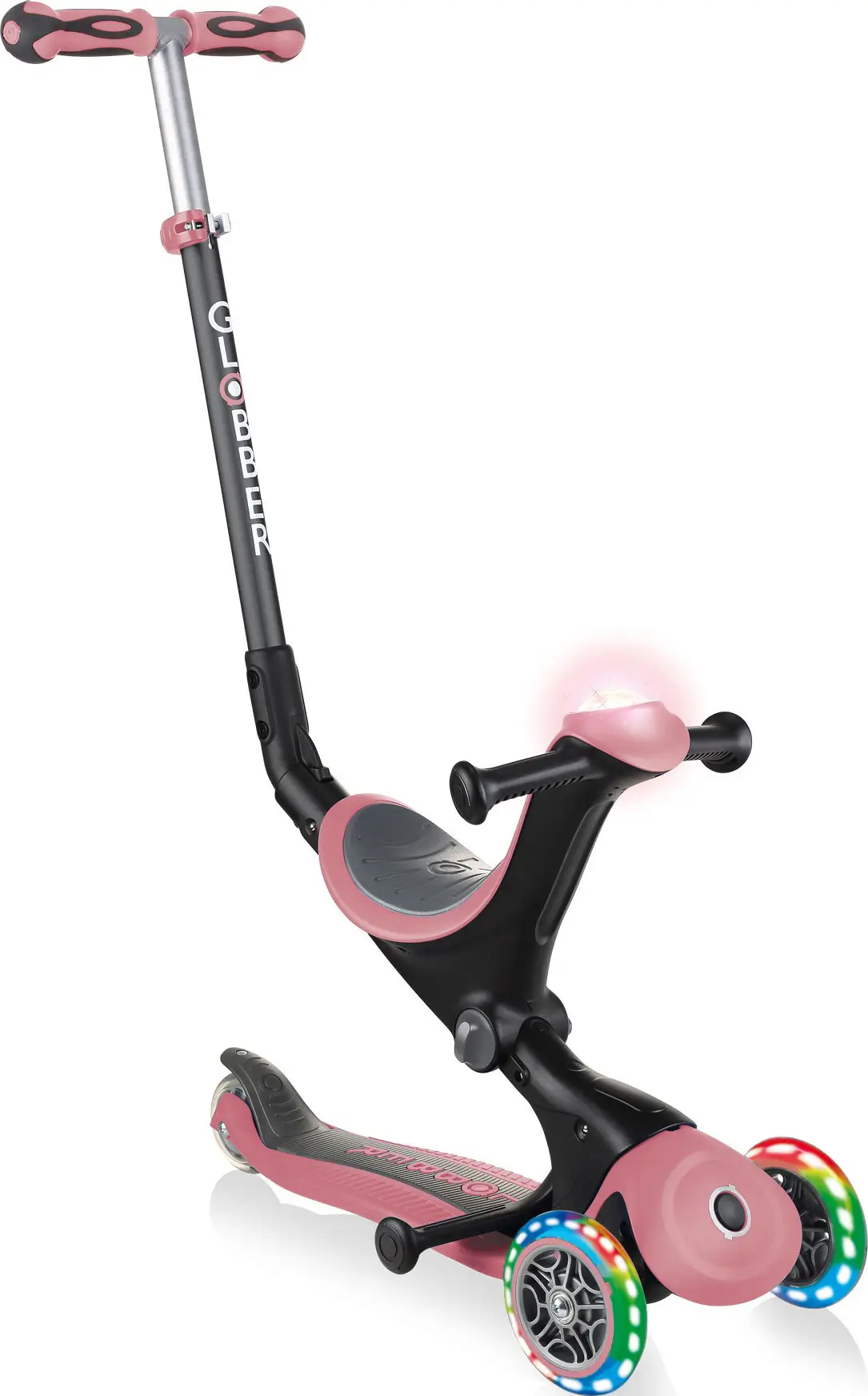 Самокат Globber GO UP DELUXE PLAY LIGHTS (2022) пастельно-розовый