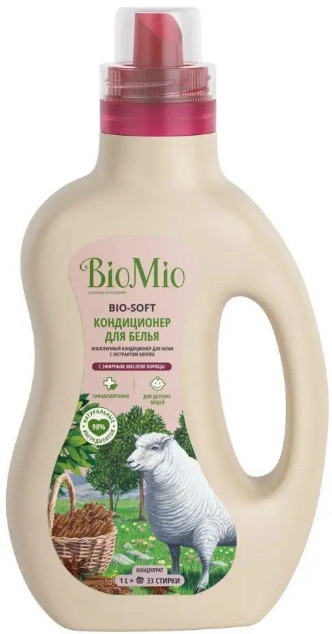 Экологичный кондиционер BioMio д/белья, эвкалипт, концентрат BIO-SOFT 1000 мл  1509-02-02 (6)