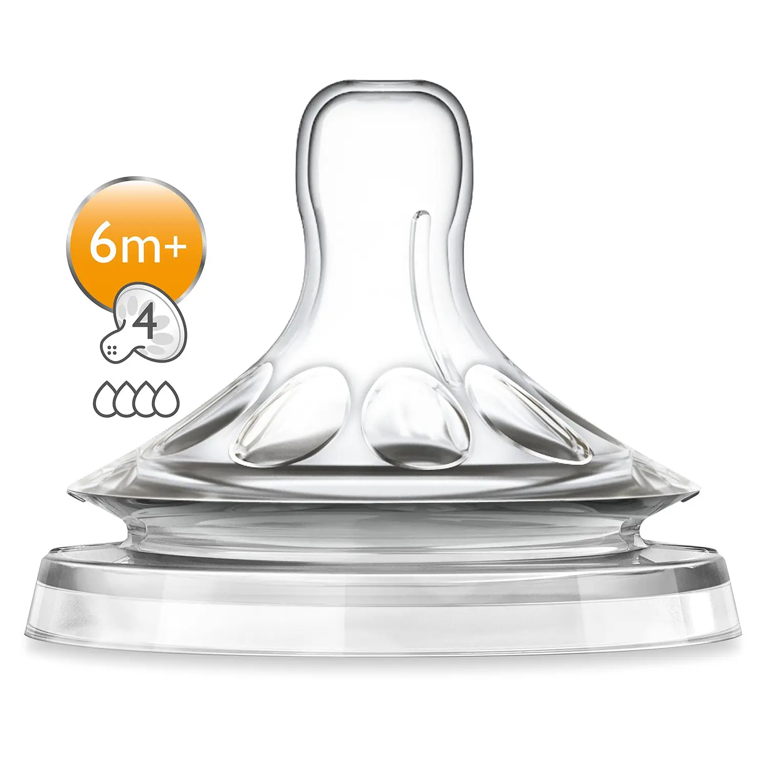 Соска силиконовая быстрый поток Philips Avent Natural 6m+ 2 штуки