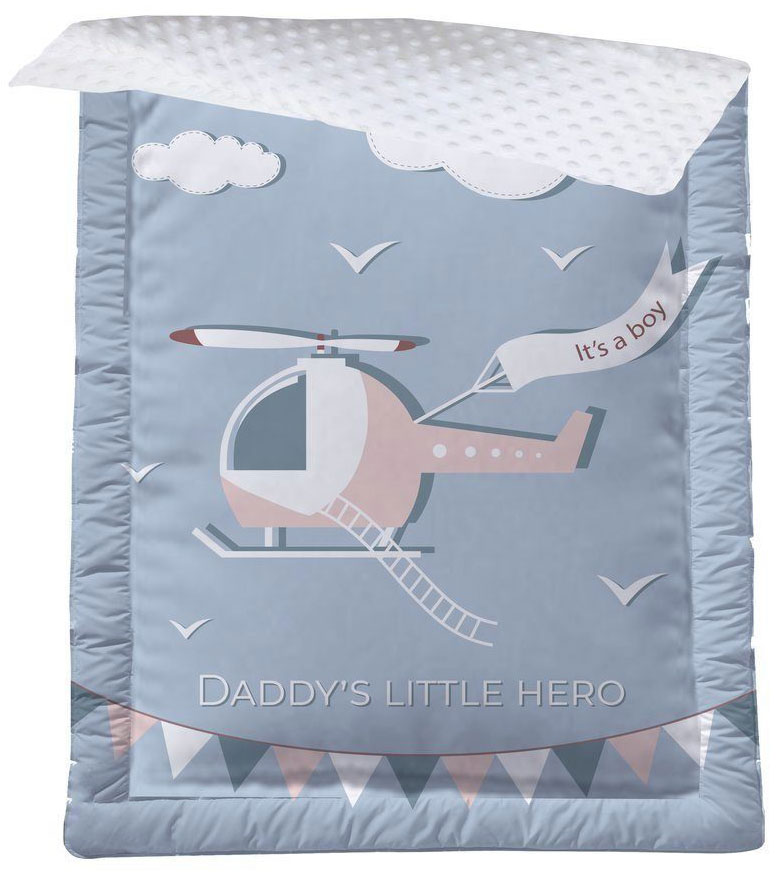 Плед AmaroBaby Exclusive Creative Collection Daddy`s Little Hero (95х85 см)  хлопок/minky, сатин