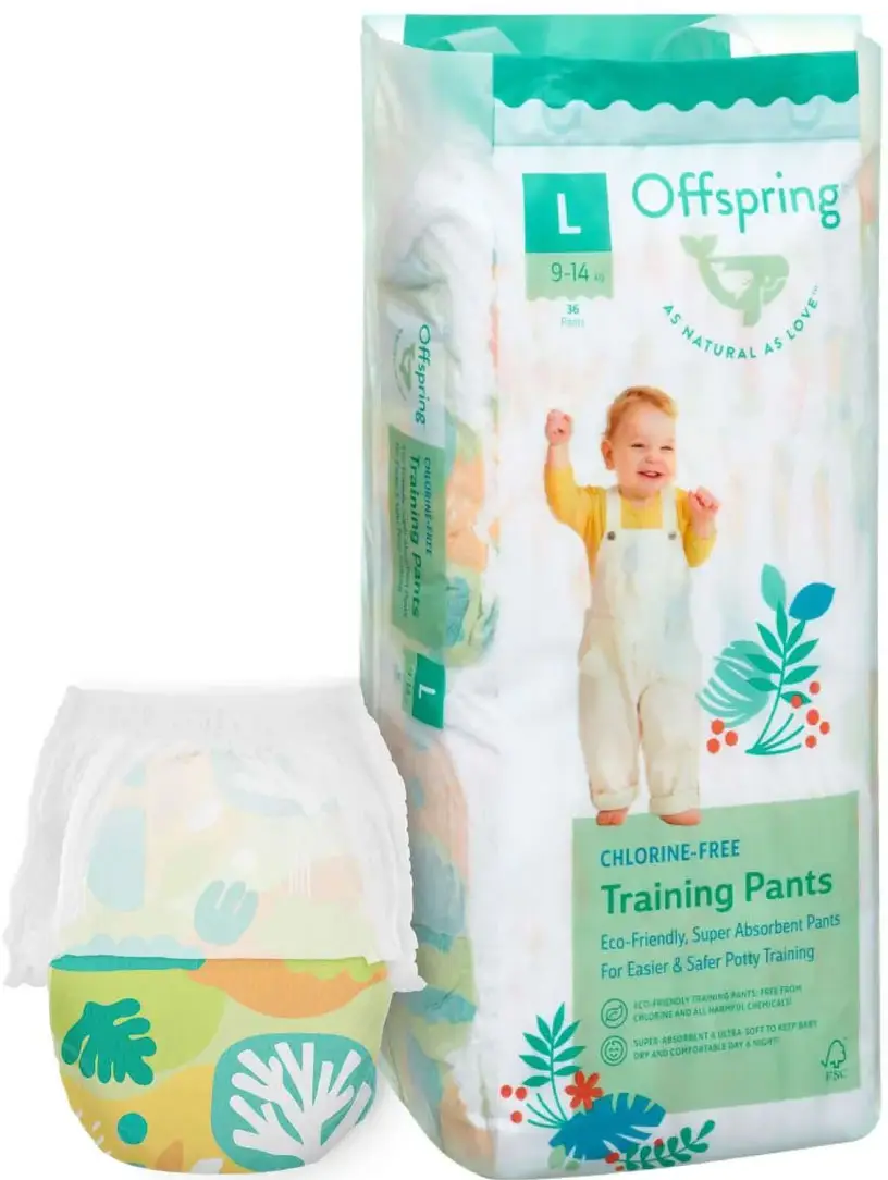 Трусики-подгузники Offspring, размер L, 9-14 кг, 36 шт, расцветка Лес