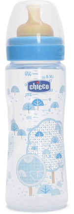 Фотография товара Бутылочка с латексной соской Chicco Well-Being Boy 330 мл 4m+