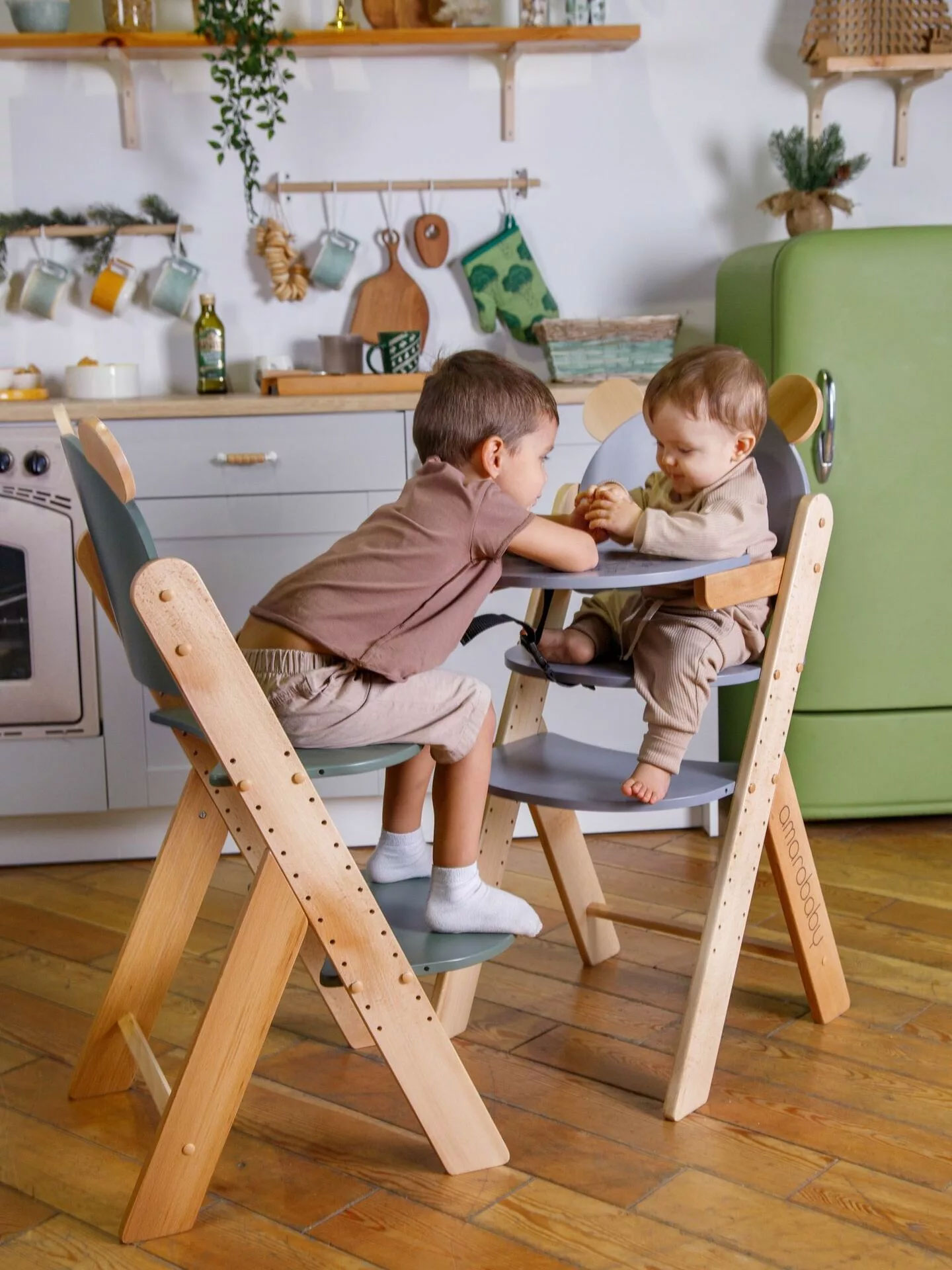 Детский растущий стул ROLTI Eco (Белый, Пропитка текстура дерева) | Цена ⭐ Meb96 Казань