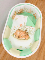 Фотография товара Комплект в кроватку AmaroBaby Sleepy Forest 17 предметов: 5+12 подушек бортиков, салатовый