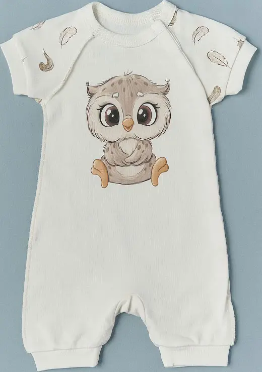 Песочник Little Star Совенок интерлок, крем (68)