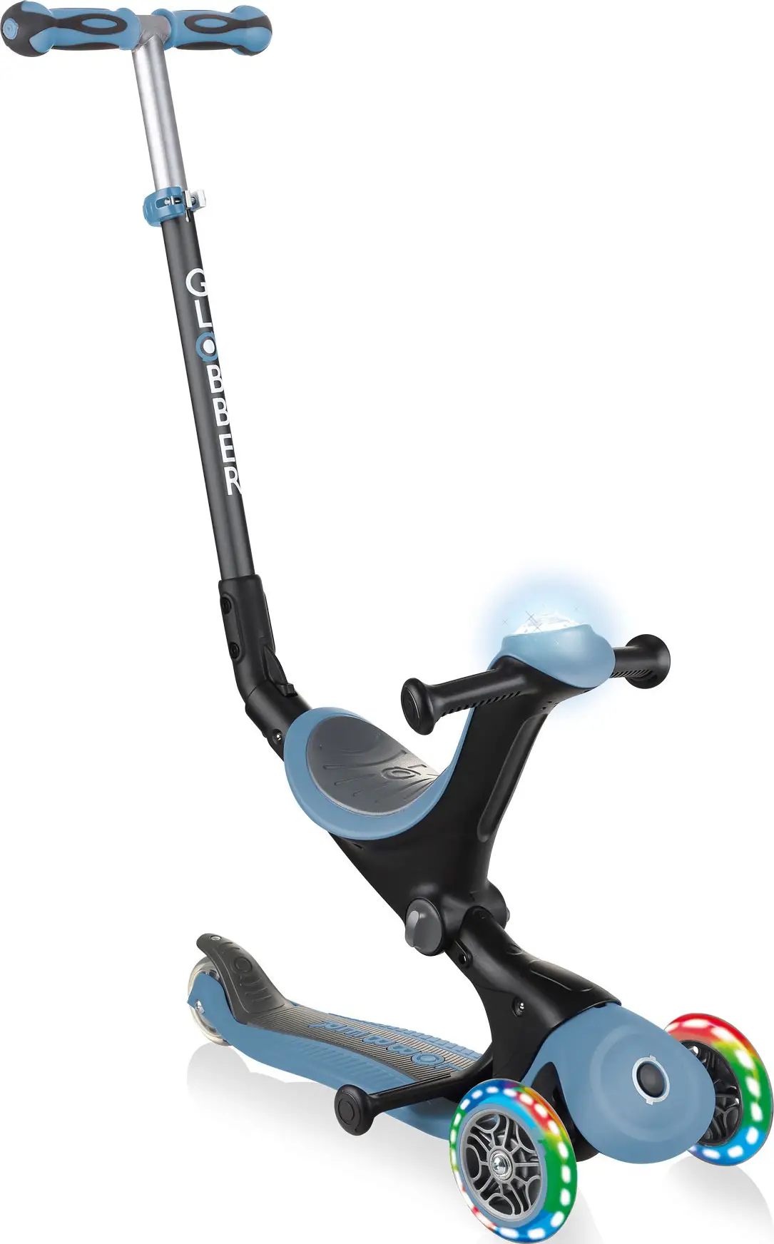 Самокат Globber GO UP DELUXE PLAY LIGHTS (2022) пастельно-синий