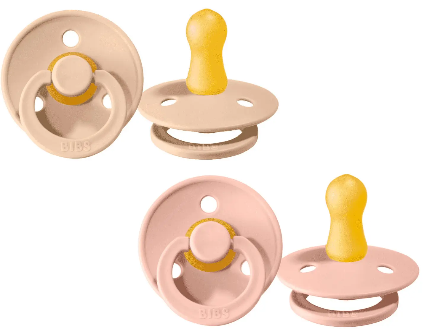 Набор пустышек Bibs Colour Vanilla, Blush 0-6 месяцев