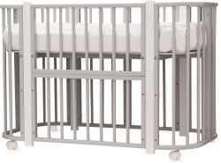 Кроватка детская Incanto Nuvola Lux New цвет серый стойки белые