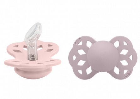 Набор пустышек силиконовых BIBS Infinity Anatomical, 2 шт. - Blossom/Dusky Lilac, 0+ мес.