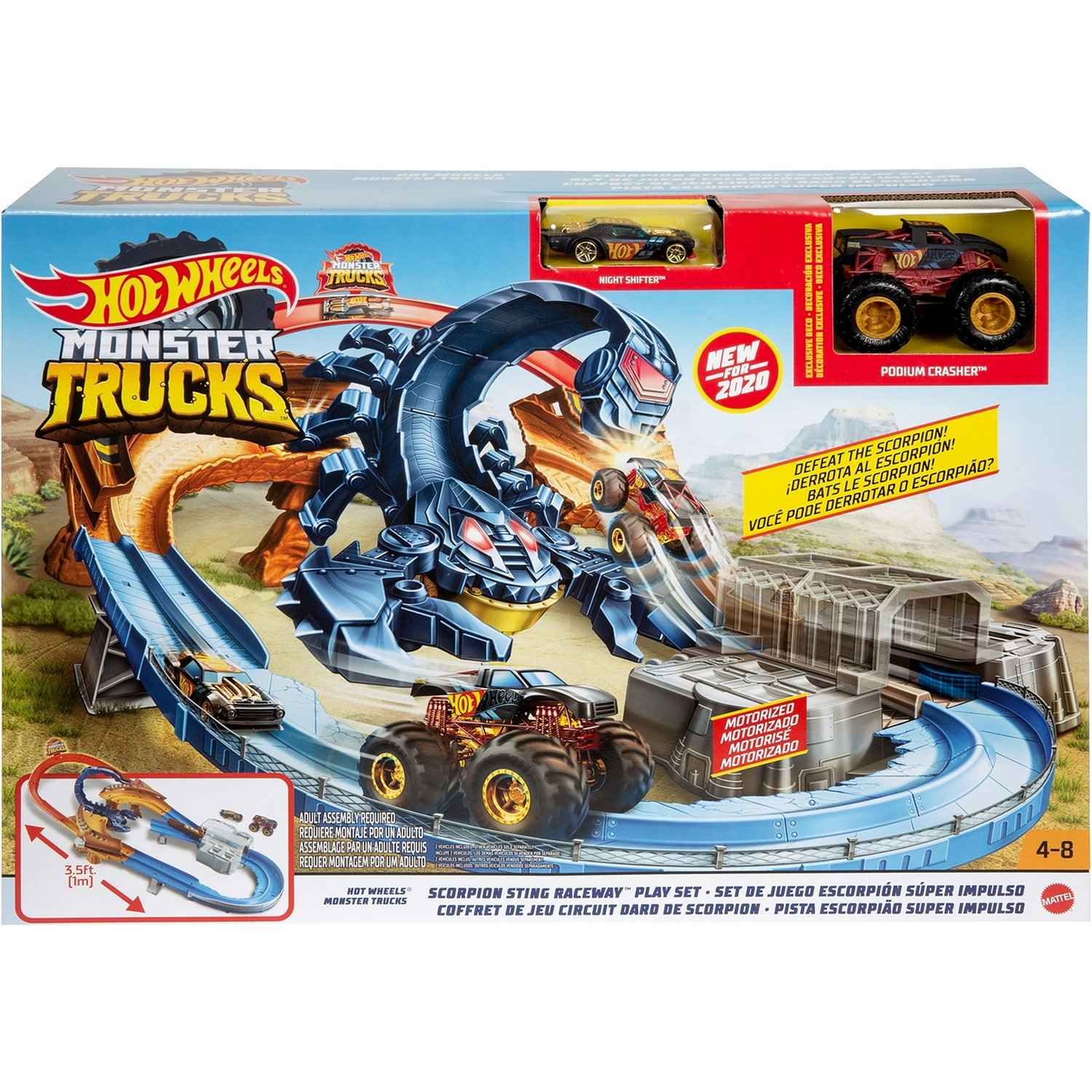 Купить Трек Hot Wheels Monster Truck Scorpion Sting Raceway GNB05 в Москве  в интернет-магазине LEMI KIDS