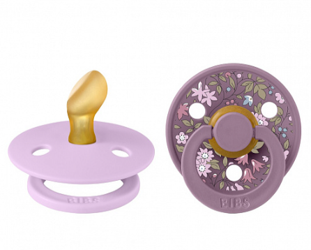 Набор пустышек латекс BIBS Liberty Colour Symm, 2 шт. - Chamomile Lawn-Violet Sky/Mauve, 6+ мес.