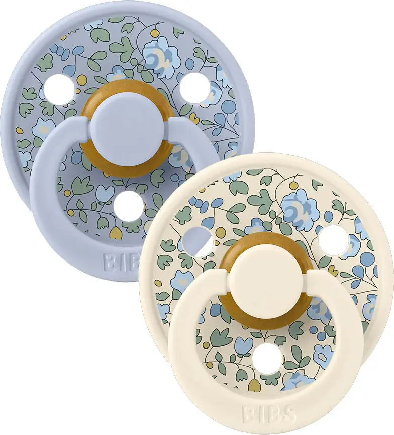 Набор пустышек латексных Bibs Liberty Colour, Eloise, Dusty Blue, до 6 месяцев, 2 шт