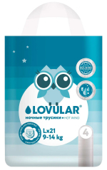 Трусики-подгузники Lovular Hot Wind ночные, L, 9-14 кг, 21 штука Трусики-подгузники Lovular Hot Wind ночные, L, 9-14 кг, 21 штука