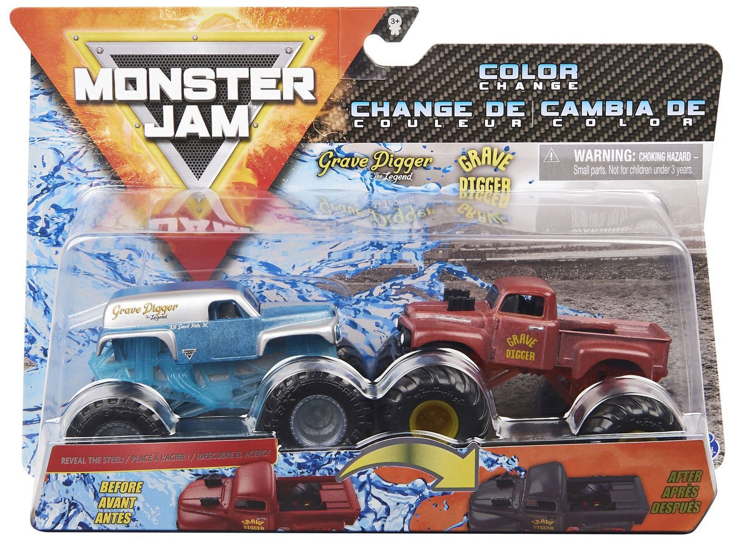 Купить Набор машинок Monster Jam Монстр Джем, Траки, меняющие цвет, М 1:64,  2 шт (6044943) в ассортименте в Москве в интернет-магазине LEMI KIDS