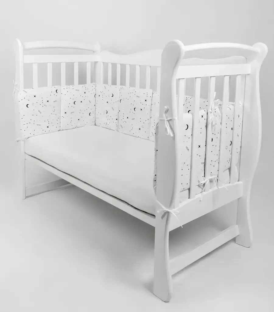 Бортик в кроватку 12 предметов AmaroBaby Stars белый