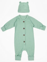 Фотография товара Комбинезон детский с шапочкой Amarobaby Fashion, зеленый, размер 62