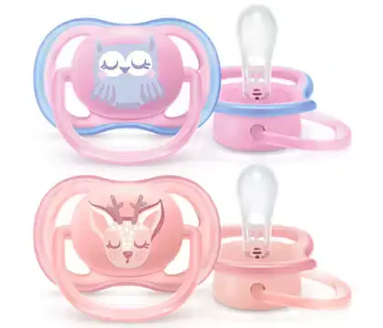 Пустышка Philips Avent Ultta Air Сова и Олененок для девочек 0-6 мес