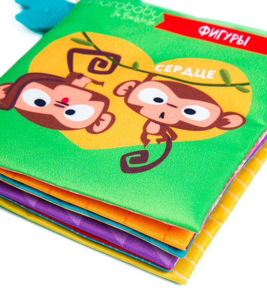 Книжка-игрушка с грызунком AmaroBaby Soft Book Фигуры, AMARO-201SBF/28
