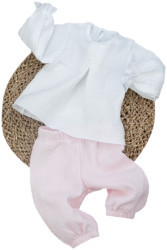 Комплект рубашечка для девочки+штанишки KiDi Kids, муслин, розовый, лето р. 24 рост 74-80 см