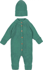 Фотография товара Комбинезон вязанный детский с шапочкой Amarobaby Pure Love Tot, размер 56, демисезонный, зеленый