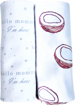 Фотография товара Сет из 2 пелёнок Mjolk Кокосы, Hello mommy