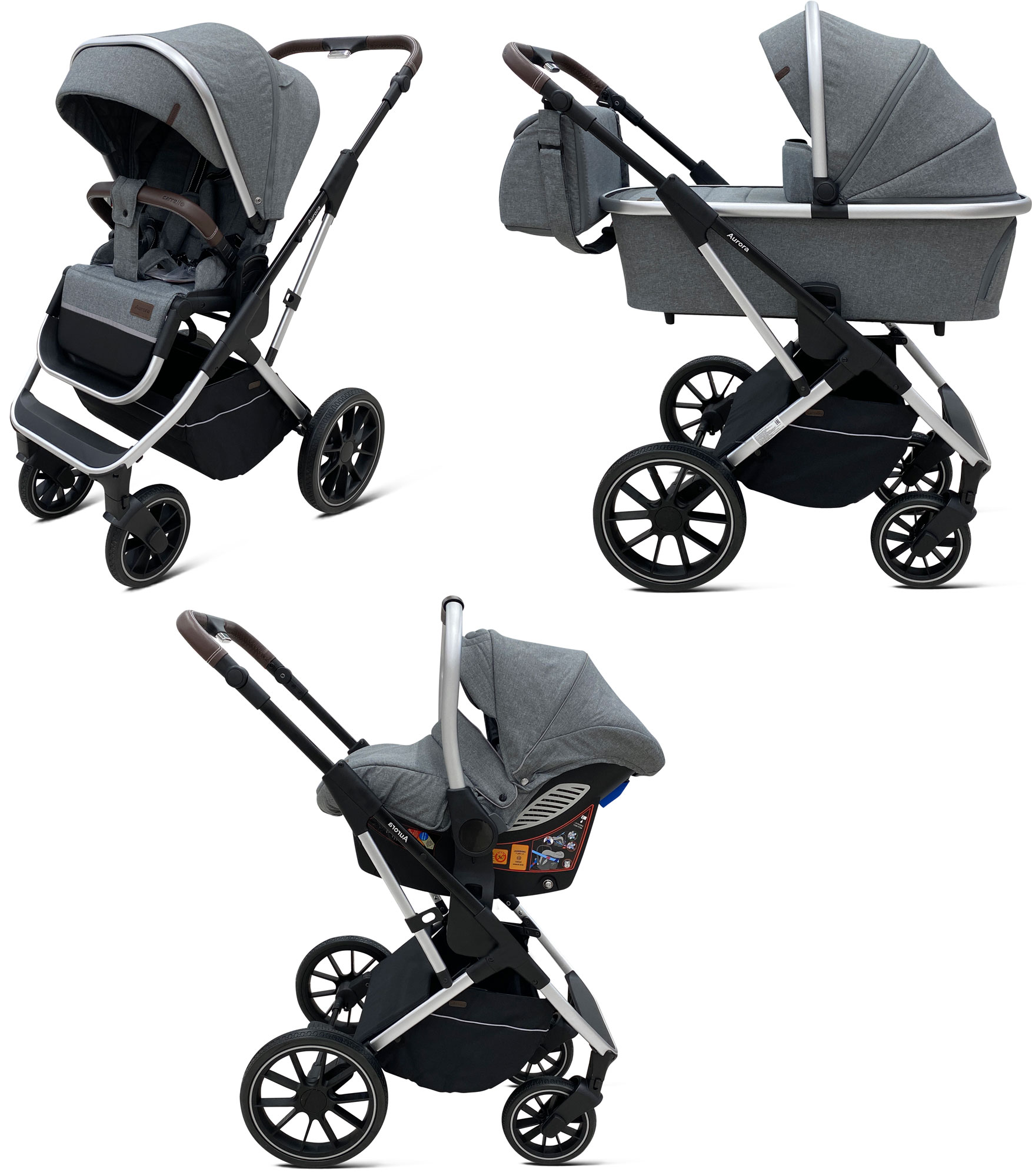 Купить Коляска Carrello Aurora 3 в 1 Silver Grey в Москве в  интернет-магазине LEMI KIDS