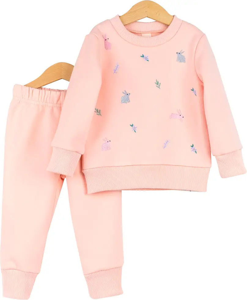 Комплект детский Baby boom, р. 98, джемпер с вышивкой, брюки, цвет персик