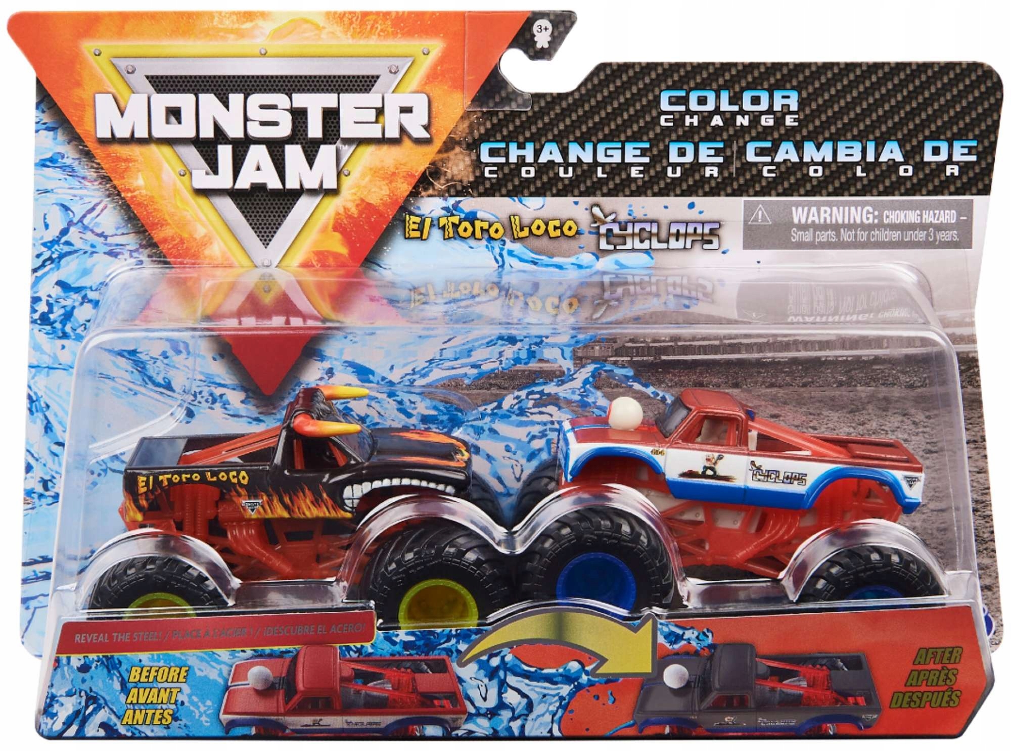 Купить Набор машинок Monster Jam Монстр Джем, Траки, меняющие цвет, М 1:64,  2 шт (6044943) в ассортименте в Москве в интернет-магазине LEMI KIDS