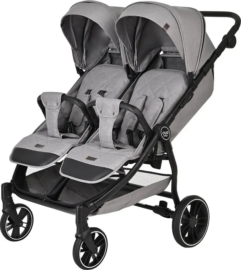 Коляска детская Duocity Pituso для двойни, прогулочная, Grey/Серый/PU