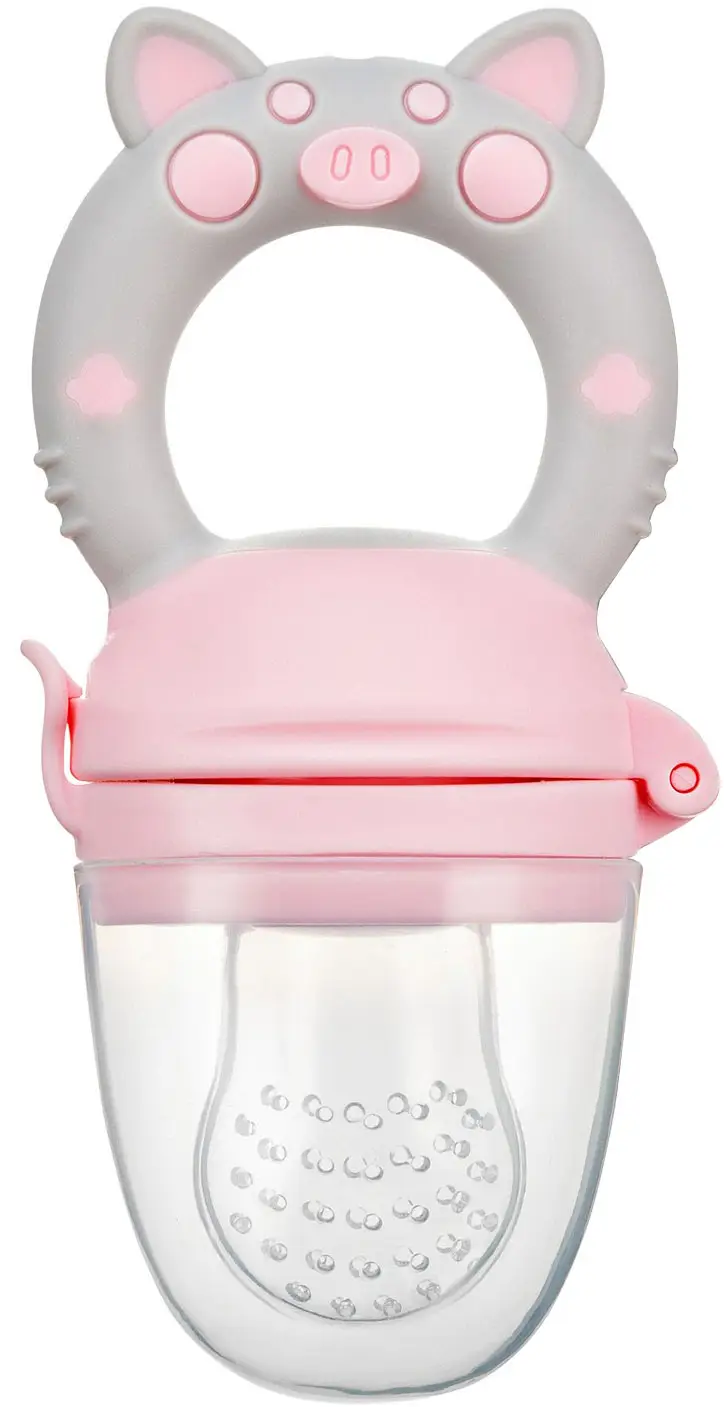 Ниблер для прикорма с силиконовой сеточкой ROXY KIDS Piggy розовый