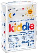 Фотография товара Пеленки детские влаговпитывающие одноразовые Kiddie Эконом 60х60 см