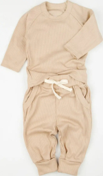 Фотография товара Кофточка и ползунки (штанишки) детские AMAROBABY Fashion, бежевый, р.68