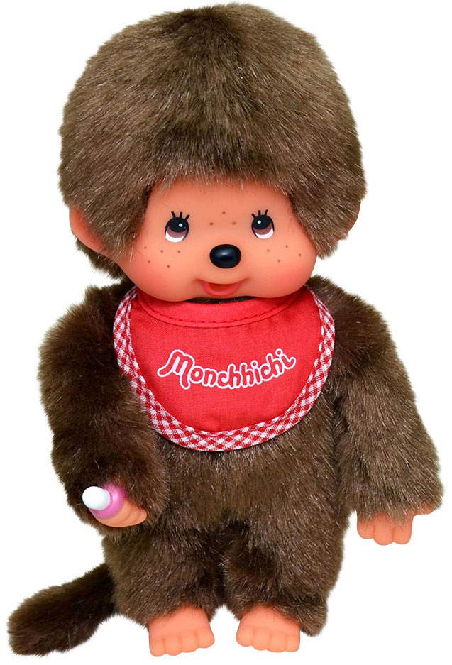 Кукла Monchhichi Мальчик в красном слюнявчике, 20 см, 255010.