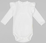 Фотография товара Боди детское с длинным рукавом с рюшами AMAROBABY Fashion, молочный, р.56