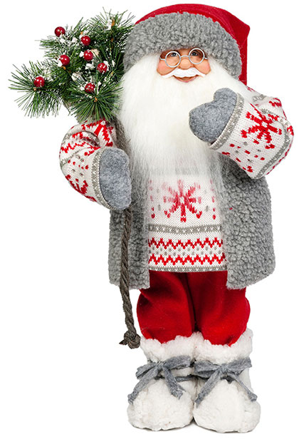 Фигурка Maxitoys Дед Мороз в свитере со снежинкой 32 см