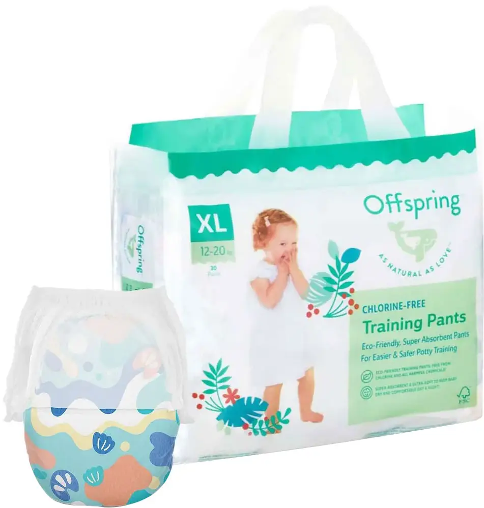 Трусики-подгузники Offspring, размер XL, 12-20 кг, 30 шт, расцветка Море