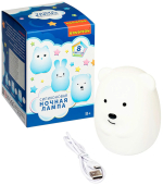Фотография товара Ночная лампа Bondibon Мишка силикон, 8 цветов, USB зарядка