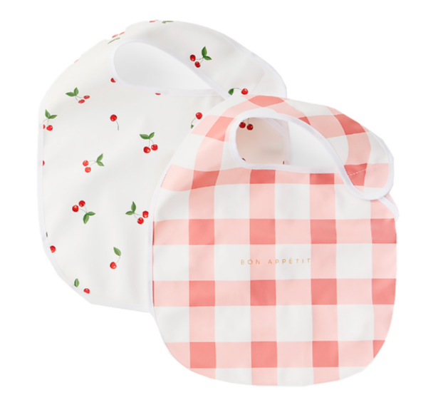 16018, Нагрудный фартук на липучке, 2 шт. (checkered pattern and cherry)