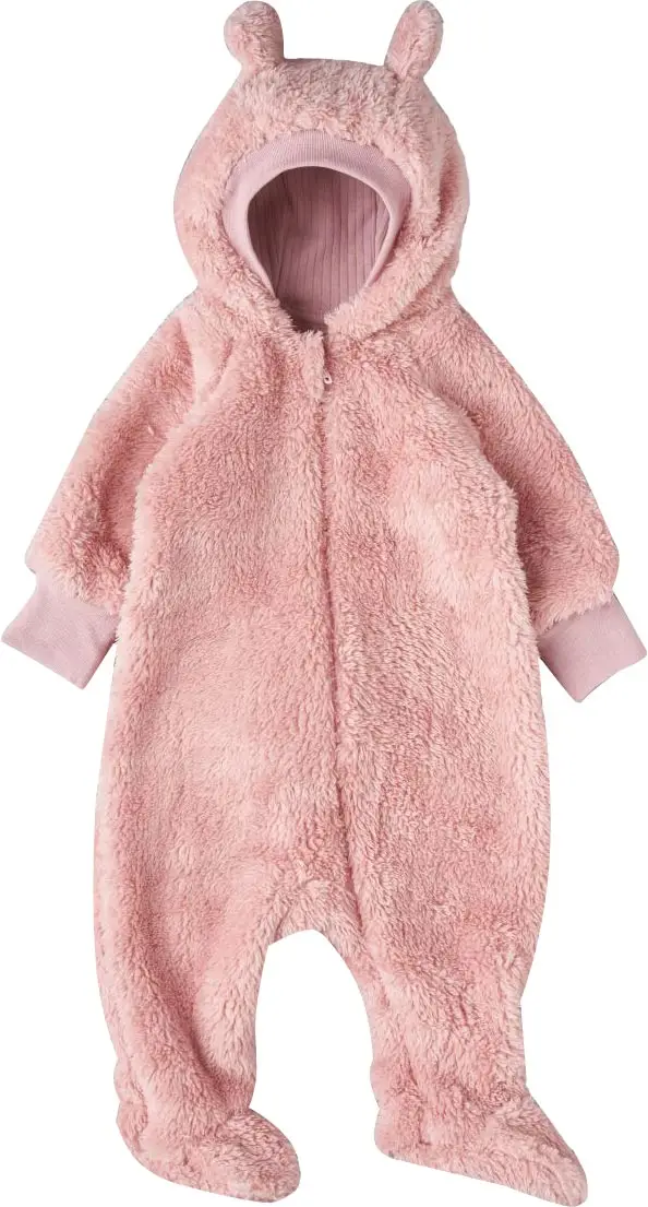 Комбинезон с капюшоном Мишка Little Star, р. 56, велсофт, цвет пудра