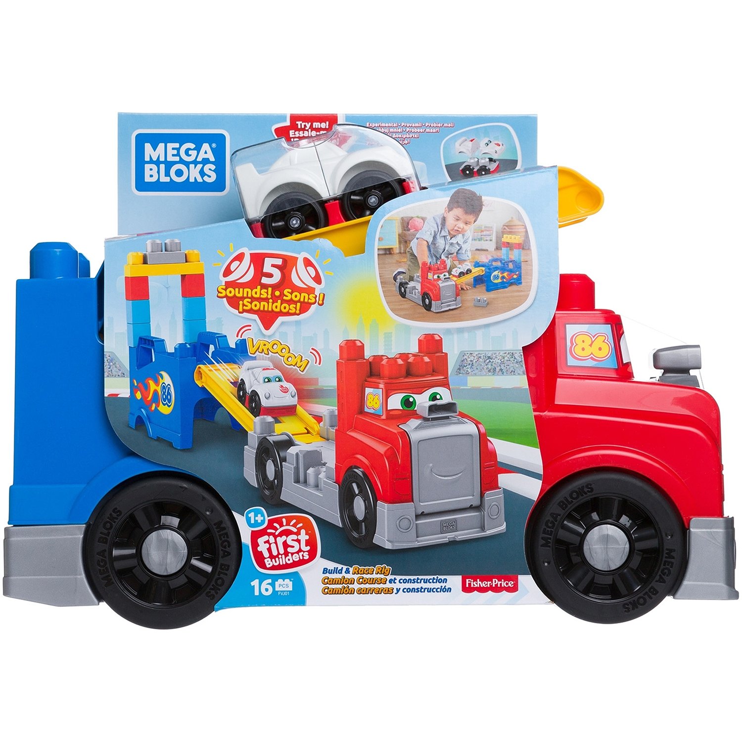 Конструктор Mega Bloks First Builders FVJ01 Большая машинка для гонок  купить в Москве в интернет-магазине LEMI KIDS